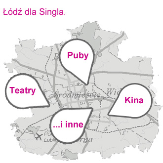 Łódź dla singla - mapa